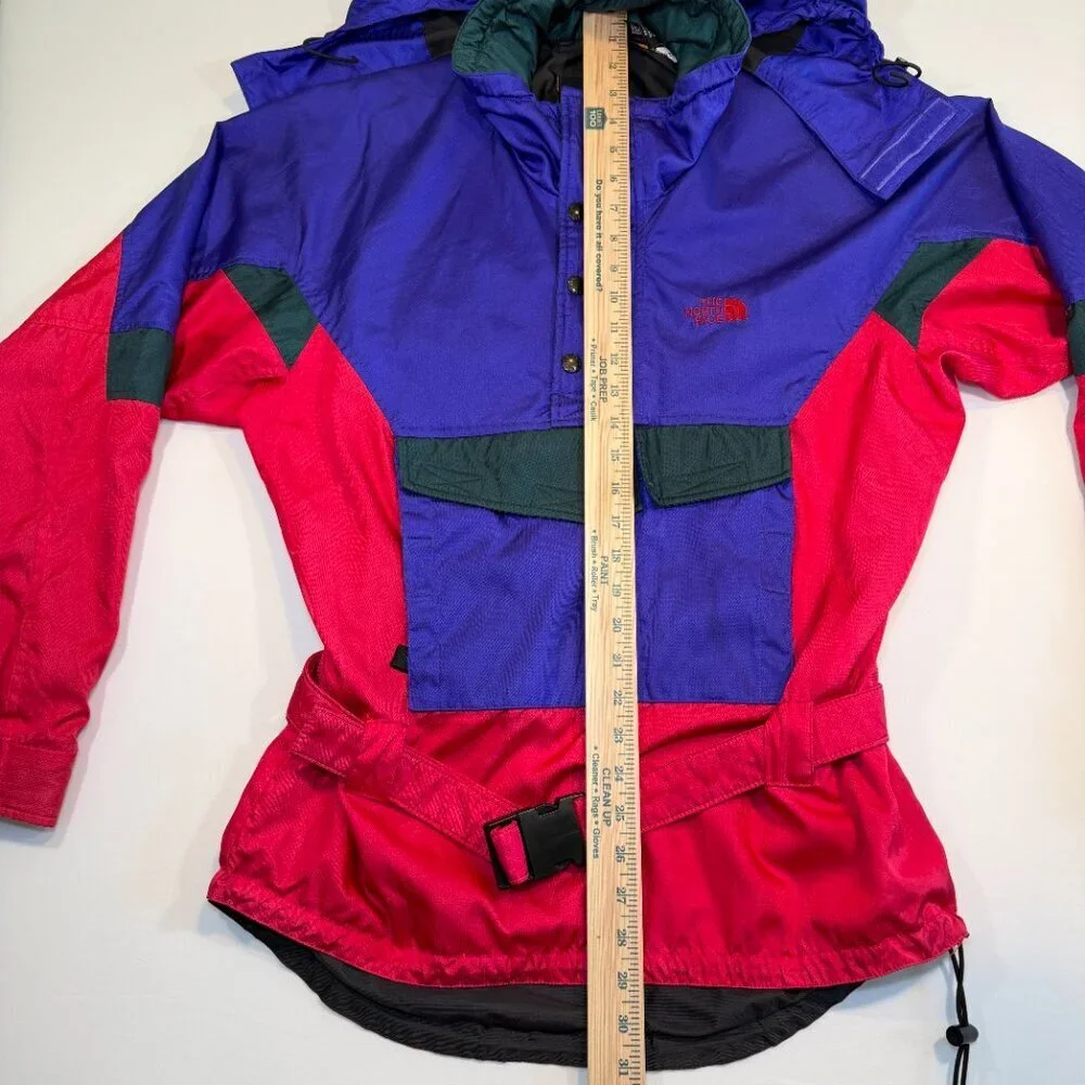 Vintage 90s NORTH FACE Colorblock Belted Ski Jacket Windbreaker M